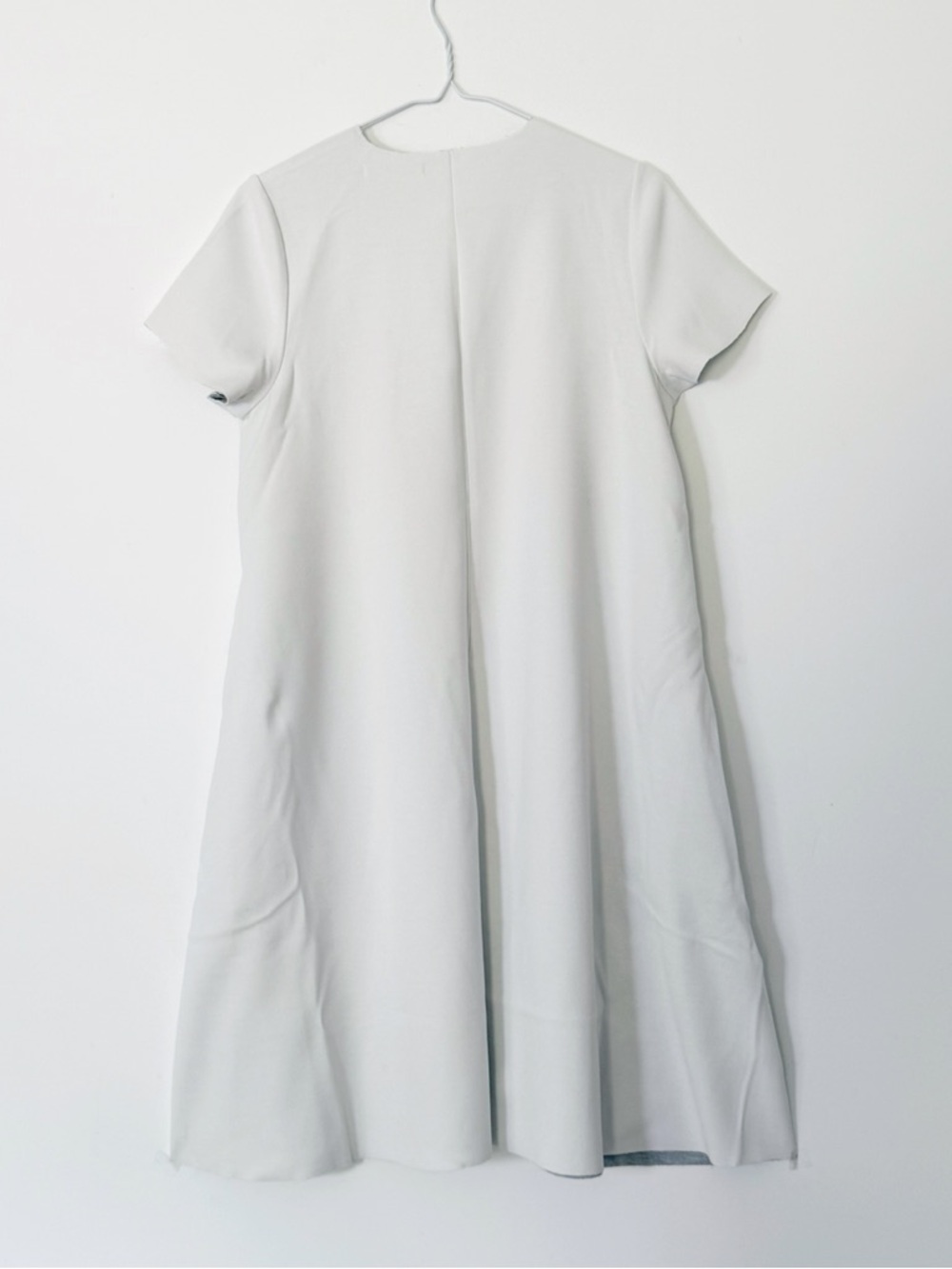 Oak + Fort Woman White A-Line relax Fit Swing Dress XS Minimal Classic Preppy - Picture 3 of 9